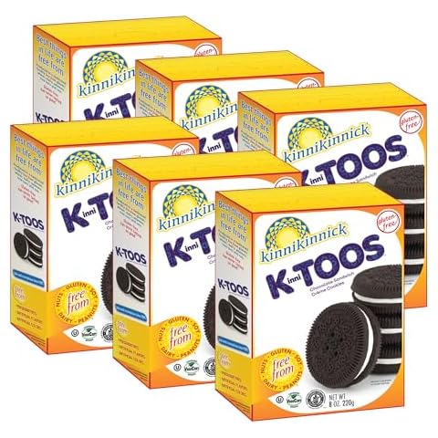 Kinnikinnick - KinniTOOS Chocolate Sandwich Cream Cookies - Gluten Free and Allergy Friendly, Vegan Cookies - 8 oz. Boxes - 6 Pack Cover