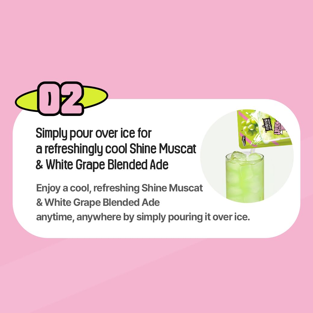 ROASTIQUE Official Cafe Real Shine Muscat - Flavored Juice Drink Pouch Fruity Sweet Grape Ade Korean Convenience Store Drinks fl 7.77 oz (Pack of 10)