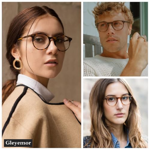 Image of Blue Light Glasses for Men Women, Vintage Round Frame Eyeglasses | Blue Light Blocking Glasses, Lightweight TR90 Frame, Work Gaming Daily Screen Office Computer Use