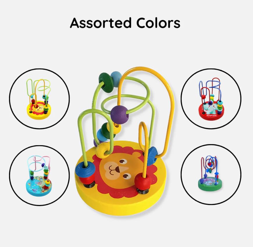 travel size wooden bead maze toy for kids