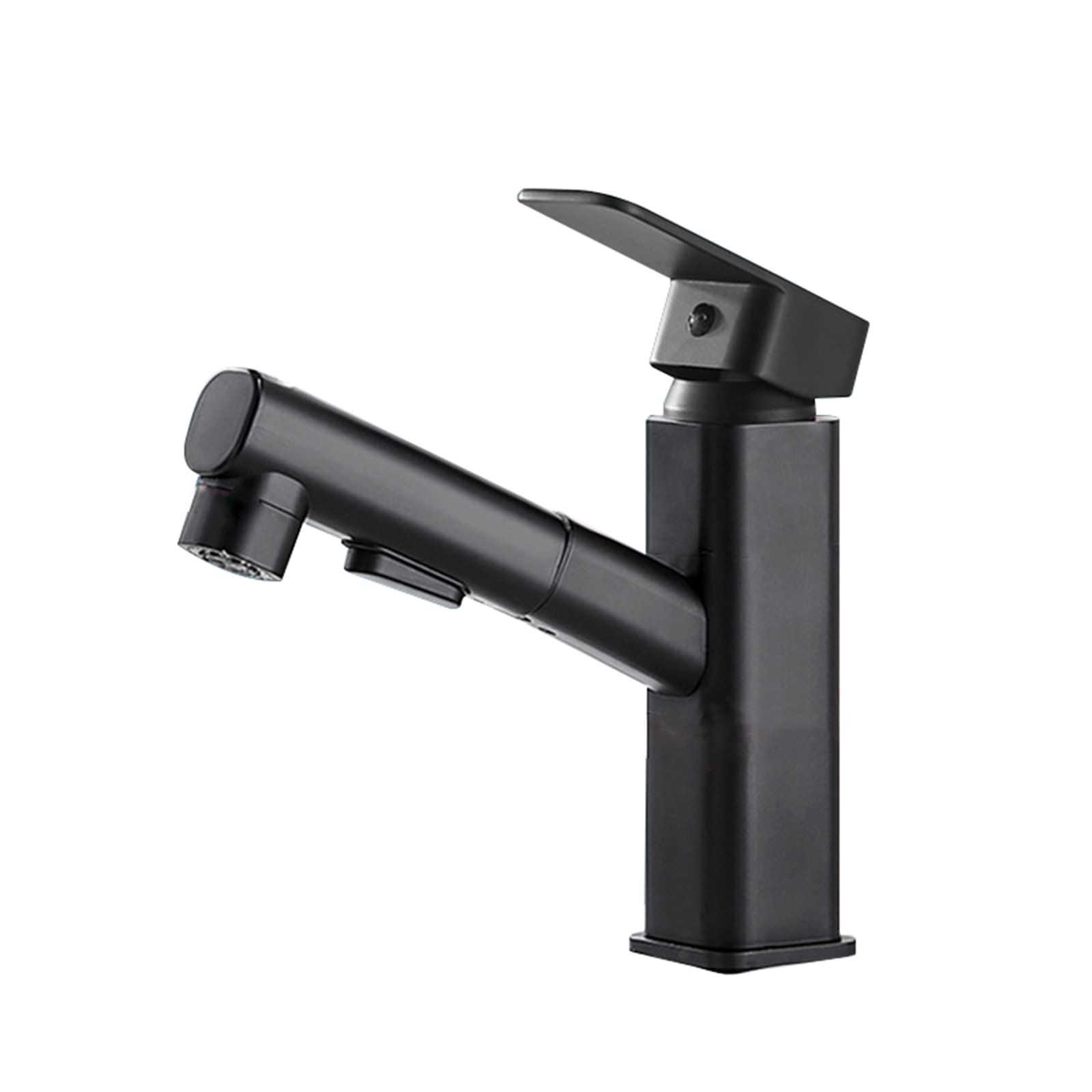 Mitigeur de lavabo pivotant à douchette extensible jet réglable noir mat