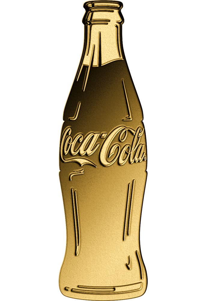 Coca Cola Forma Bottiglia 1/1000 Oz Moneta Oro 3000 Francs Chad