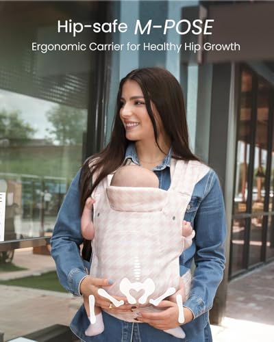 Image of GROWNSY Newborn Carrier, Ergonomic, Cozy Baby Carrier, Tweed Pink
