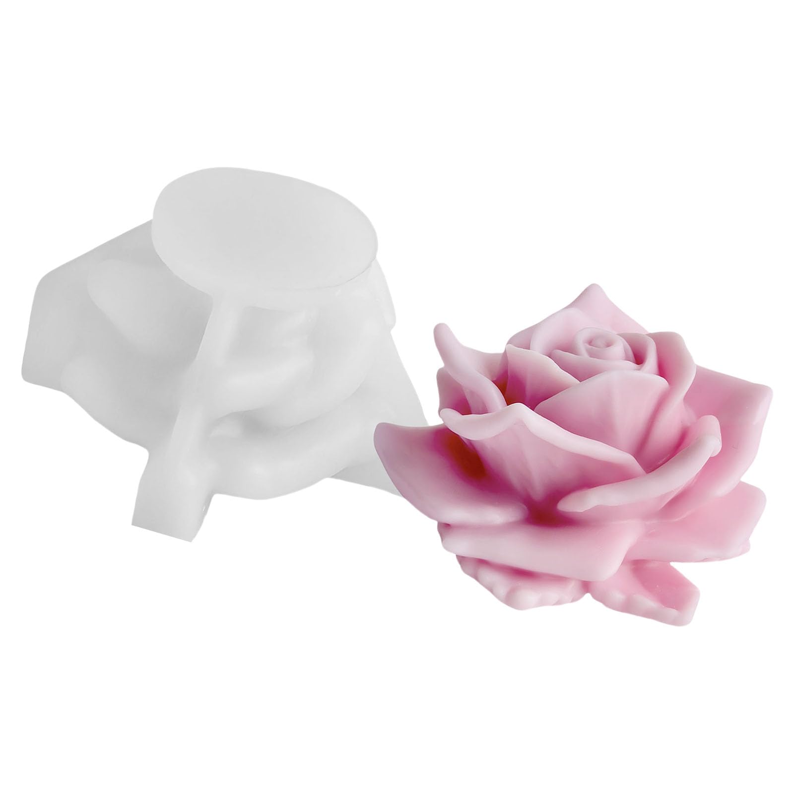 Jazuaiao Rose Silicone Molds for Soap Epoxy Resin Easy Demolding Flower Shape Craft Rose Soap and Silicone Mold