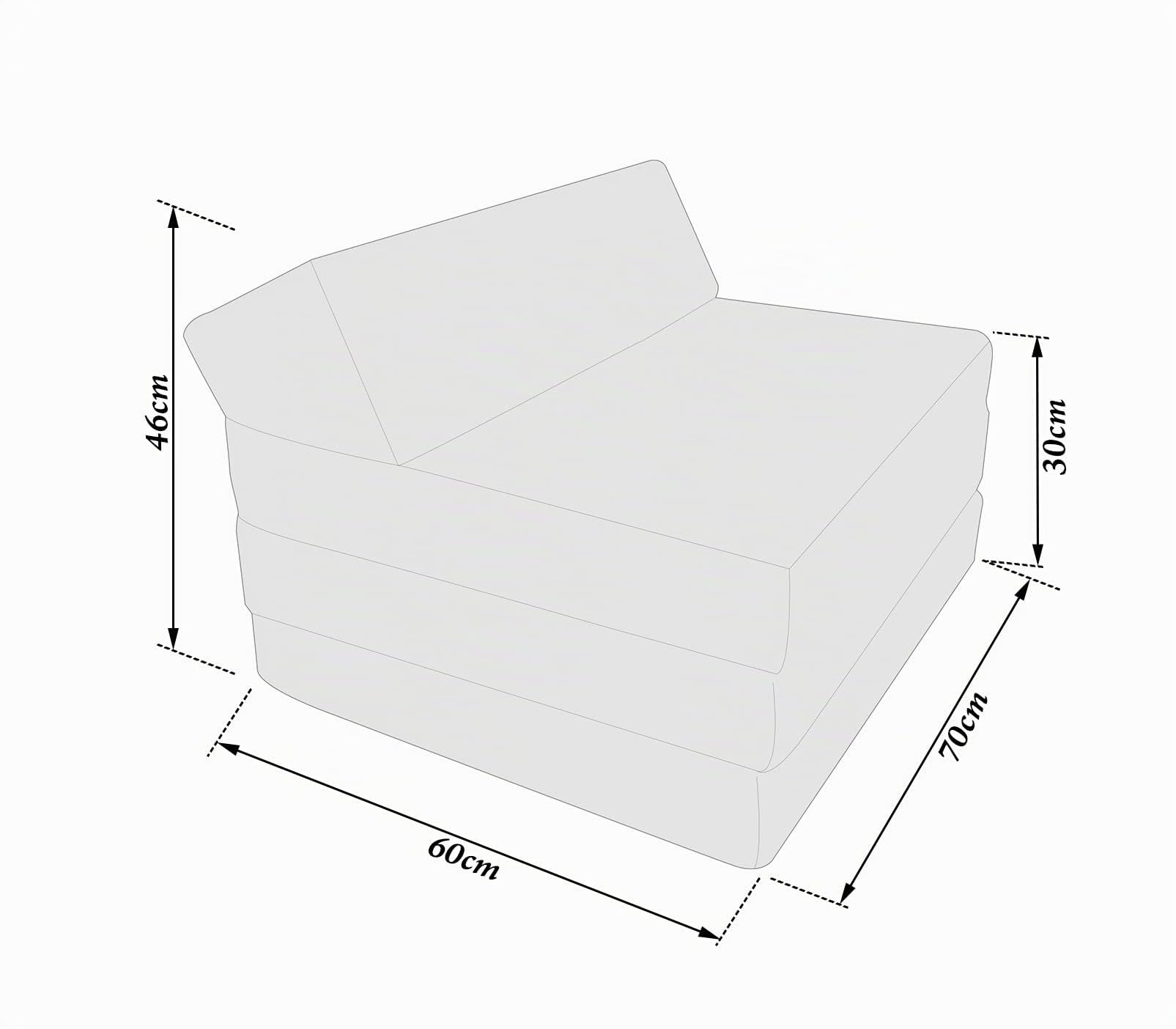 Matelas lit Fauteuil futon Pliable Pliant Choix des Couleurs - Longueur 200 cm (Paris)