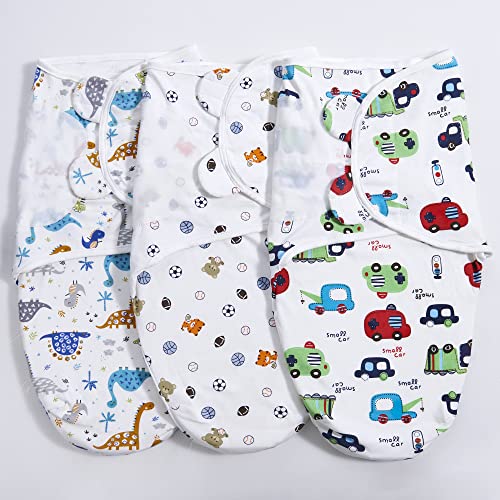 Image of Bubble bear Newborn Baby Swaddle,Organic and Adjustable Cotton, Infant Baby Swaddle Sleep Sacks, Set 3-Pack,0-3 Months