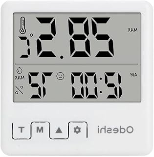 Digital Temperature & Humidity Monitors with Fun Emoticons Alerts Clock Long Lasting Thermometer Hygrometer with Alarms ABS Temperature and Humidity Gauges Temperature Measurement Instrument Humidity