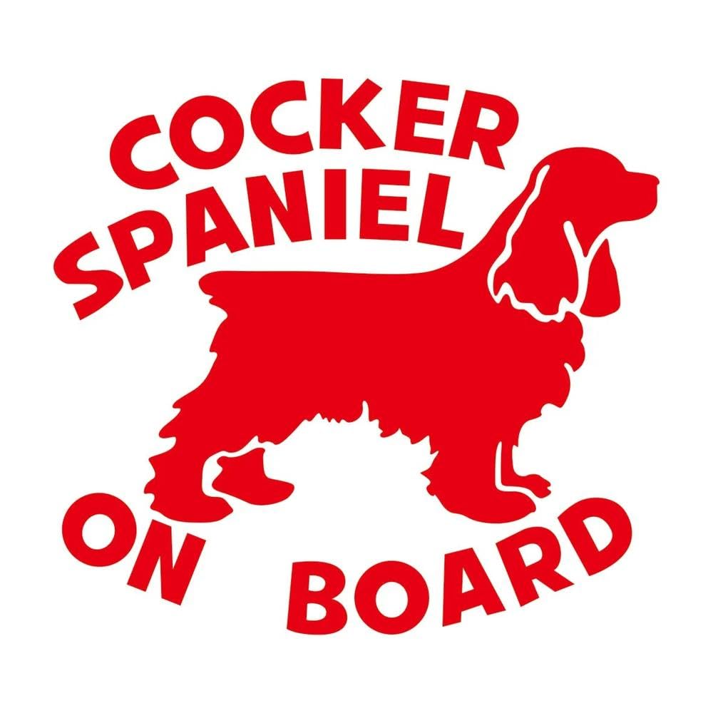 Cocker Spaniel Car Decal Dog Sticker Waterproof Vinyl(Red,30X27.5cm)