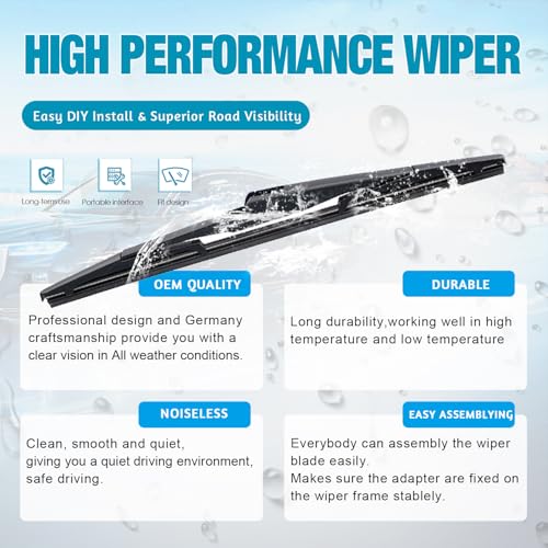 Image of VTOGOI Original Factory Quality Rear Windshield Wiper Blades Replacement For Kia Sedona 2015-2021 Telluride 2020-2024,Easy To Install 12 inch(Pack of 1)