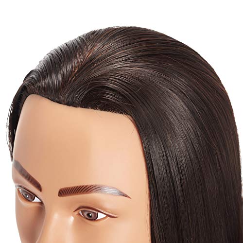 Training Head 26"-28" Mannequin Head Hair Styling Manikin Cosmetology Doll Head Synthetic Fiber Hair Hairdressing Training Model Free Clamp (1908LB0220)