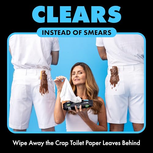 Image of DUDE Wipes Unscented Flushable Wipes - Extra-Large Adult Wet Wipes for Sensitive Skin - 8 Pack (384 Count) + Mint Travel Pack (18 Count) - Infused with Vitamin E and Aloe - Septic and Sewer Safe