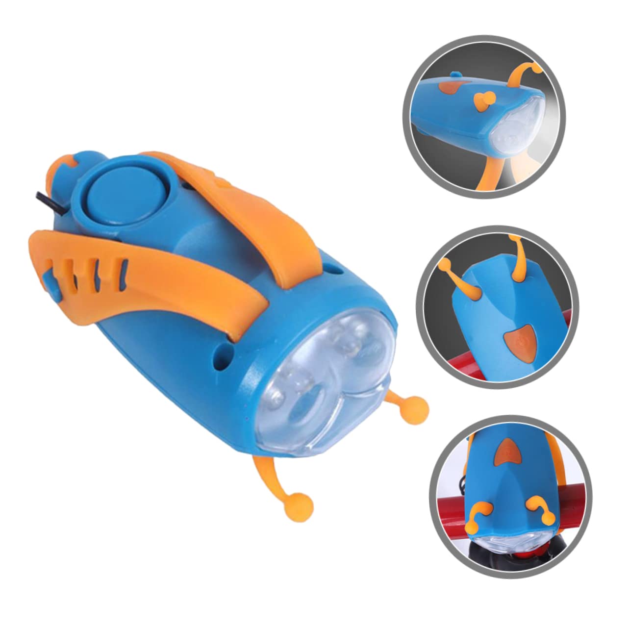 Happyyami 4pièces Lumière De Vélo USB Rechargeable avec Klaxon Lampe Adorable pour Garçon Fille Accessoire De Sécurité pour Cyclisme Et Nocturnes