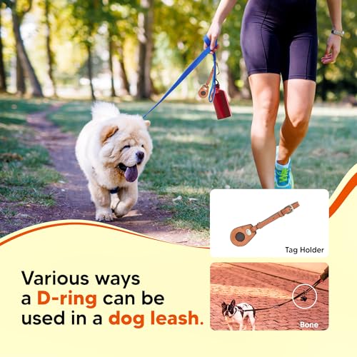 Image of Adil's Biothane Dog Leash - Waterproof Leashes for Dogs, Metal Hook, Adjustable 5ft Length Suitable for Dogs & Puppies, Ideal for Walking, Running & Training (Blue)
