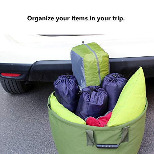 Leaf Bag Garden Lawn Yard Waste Tarp Container Gardening Tote Trash Reusable Heavy Duty Canvas Fabric (Bag Green)
