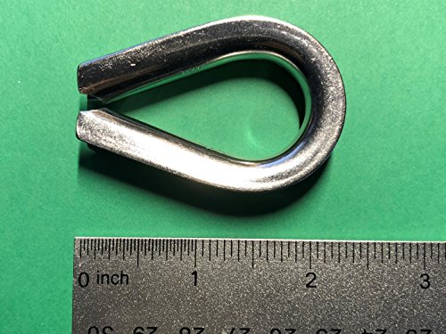 2 Pieces Stainless Steel 316 1/4" (6mm) Wire Rope Thimbles Heavy Duty Marine Grade for Rope Size 1/4" - Image 3