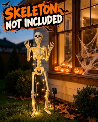 Halloween Skeleton Stand Kit & Solar String Lights,【Skeleton Not Included】 - image 3