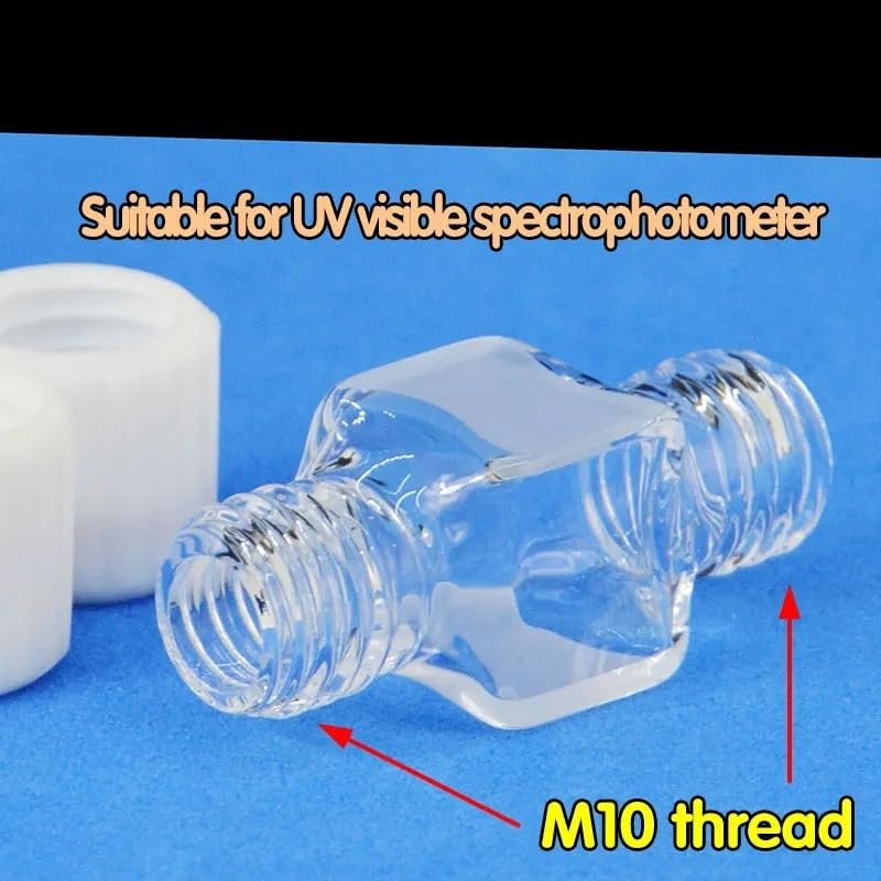 1pcs 10mm Quartz Flow Cuvette Cell With Screw Cap Rotundity Two En