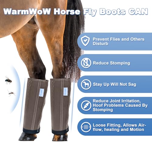 Image of Mesh Horse Fly Boots Set of 4, Fly Boots for Horses, Leggings for Horses, Reduce-Stomping, Breathable Mesh, Loose Fitting, Stay Up Not Sag, No Rub