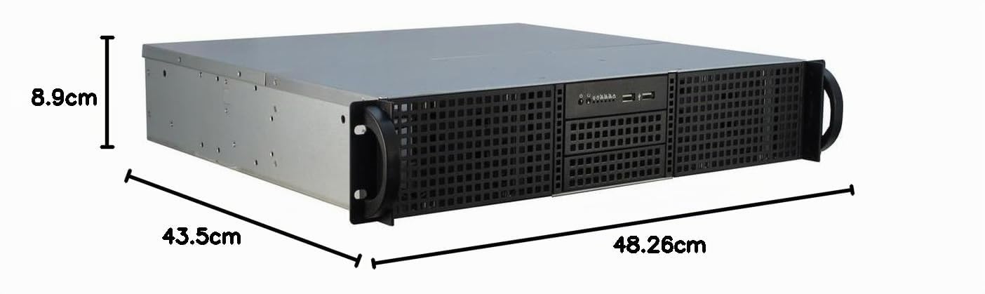 InteR-Tech 2U-20240 Supporto Nero (inteR-Tech Ipc 2U-20240 - RacK-Monterb)