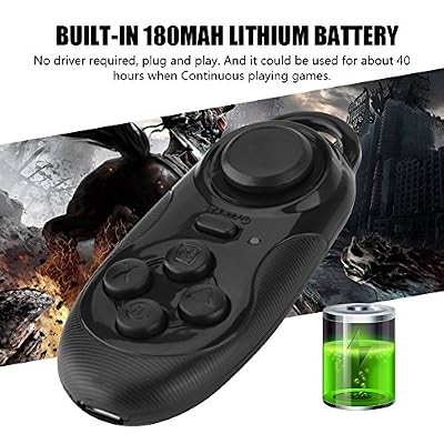 Wireless Gamepad Remote Controller - Selfie Camera Shutter, Mouse, 3D VR Glasses Remote Control Compatible With IOS Android PC TV Box (Black)
