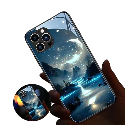 iPhone13 Pro Max ケース 着信で光る いPhone13 プロマックス カバー TPU 放熱 耐衝撃 光る おしゃれ あいふぉん アイフォン 13 Pro Max スマホケース 薄型 レンズ一体保護 落下防止 全面保護 軽量 ガラス背面 着信