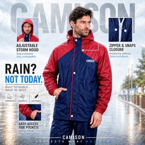 Image of Mens Eluxia Waterproof Reversible Raincoat for Men (IN, Alpha, M, Council Blue)