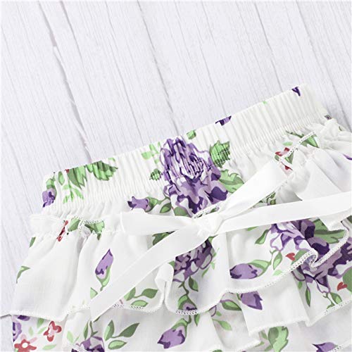 Image of Catpapa Newborn Baby Girl Romper Jumpsuit Bodysuit +Pants Shorts+Headband Outfit Set