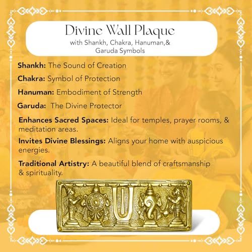 Image of Ekhasa Brass Shankh Chakra Tilak for Door | Tirupati Balaji Shank Chakra Tilak Hanging for Entrance | Lord Venkateswara Shanku Chakra Namam for Vasthu Decoration Items | Vishnu Sangu Chakra for Gift