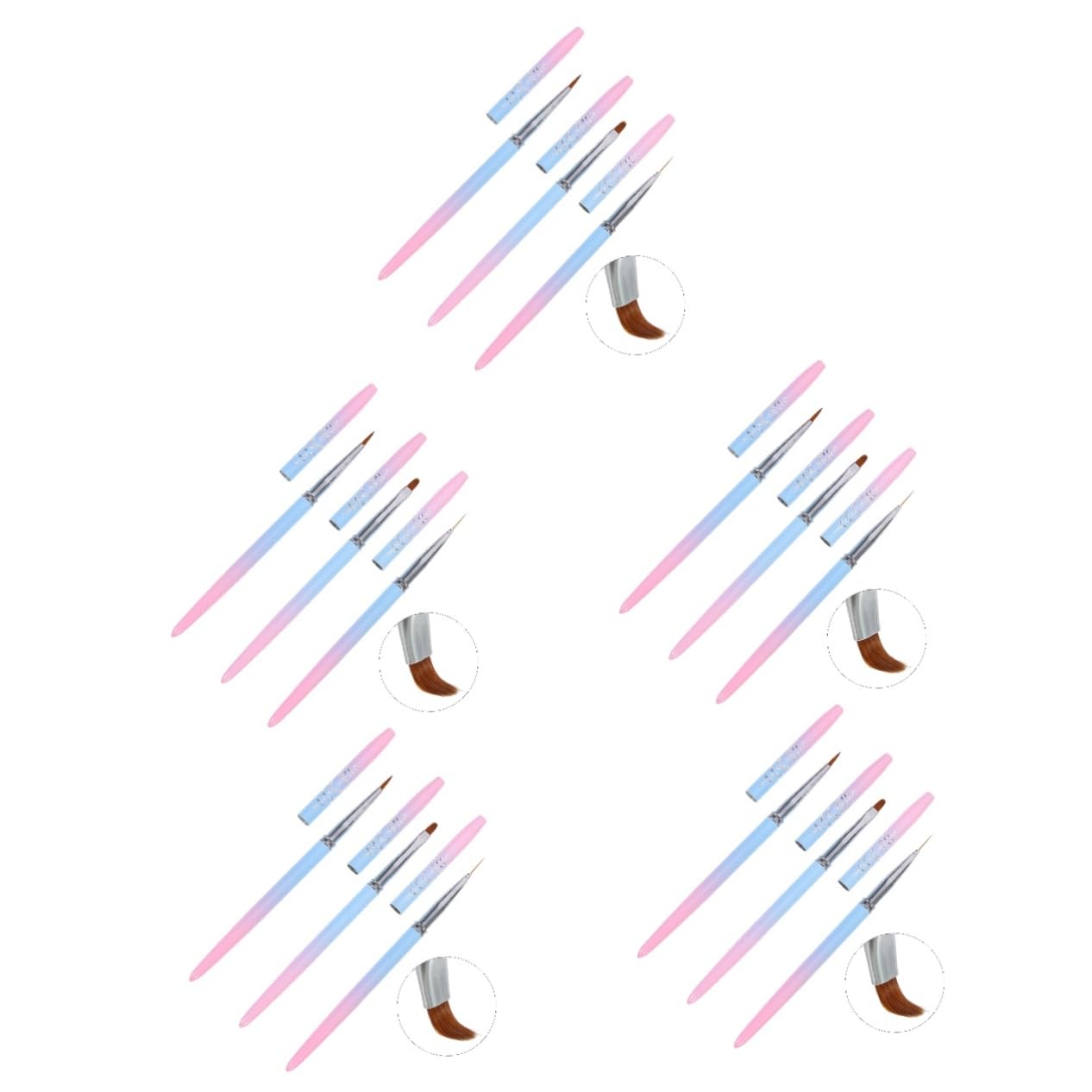 Beaupretty Lot De 5 Stylos À En Gel Pour Nail Art Fournitures De Manucure Stylos À Colorier Outils De Manucure 3 Pièces X 5