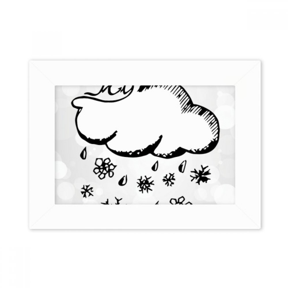 Cadre photo flocon de neige peint à la main pour offrir un souvenir sur un bureau