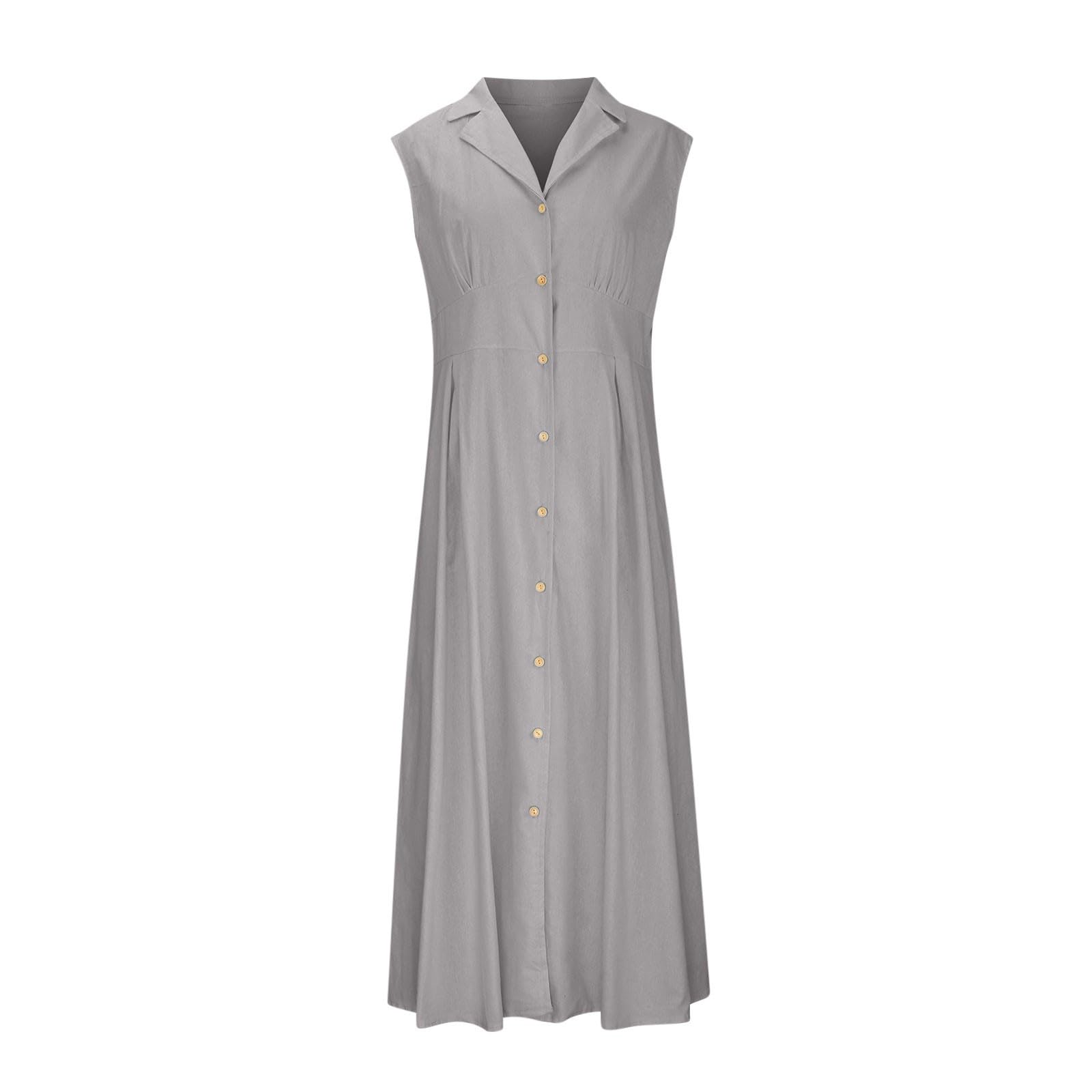 MOCHAMIK Letnia sukienka Sukienka damska Casual Sukienka damska z długim zapięciem na guziki na co dzień Wakacje - Elegancka Wygodna odzież letnia Stylowa Można łączyć z dodatkami