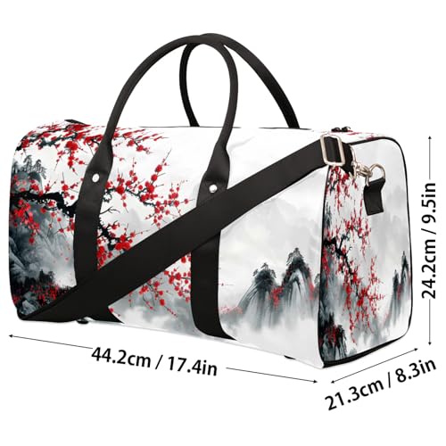 Cherry Blossom Flowers Travel Bag for Men Women, Gym Duffle Bags for Travel, Carry On Luggage Bag, Weekender Overnight Workout Bags4