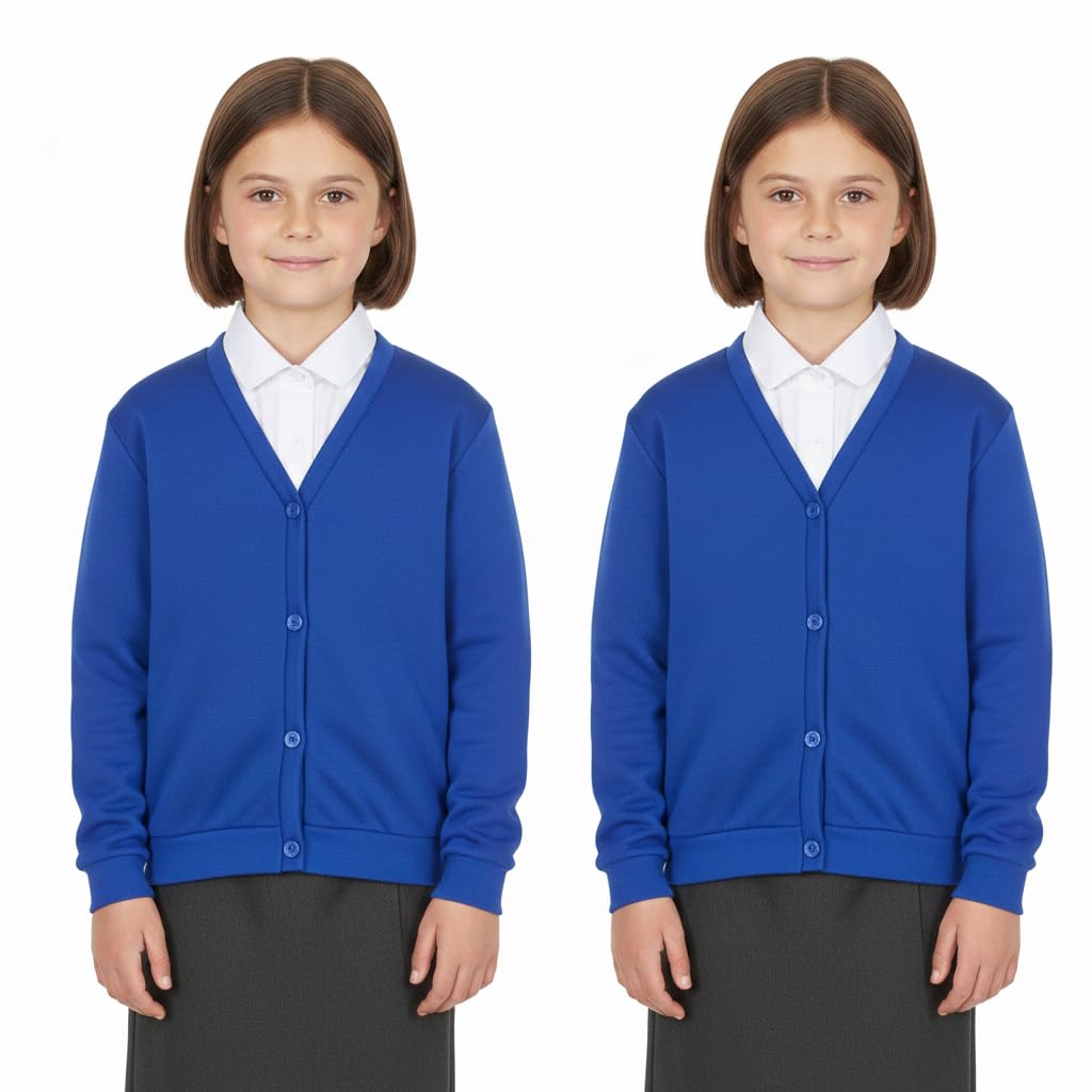 A2z 4 Kids Girls Royal Blue 2 Pack Club Scouts School Uniform - Uf Cardigan Royal 2 Pack 9-10