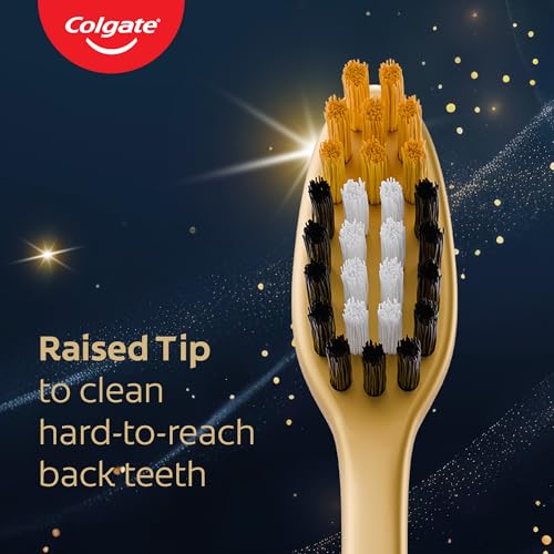 Image of Colgate Harry Potter Kids 6+ Years Toothbrush Set of 2| Ultra Soft Bristles | White, Gold and Black Bristles, Raised Tip to Clean Hard Reach Areas, Suction Cup