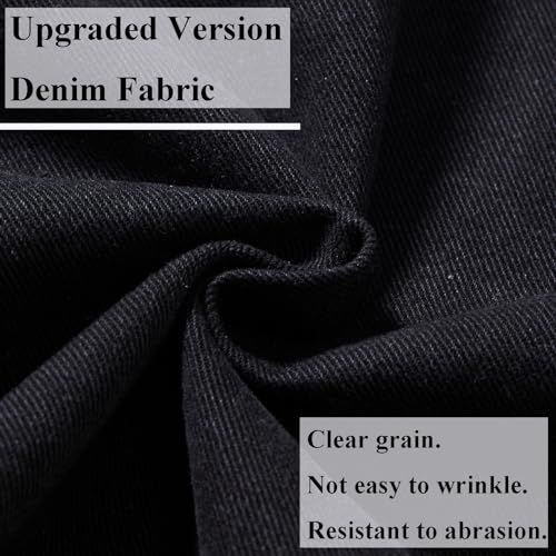 Image of Men's Denim Jacket Vintage-Inspired Jean Jacket with Multiple Pockets - Cotton Blend, Machine Washable
