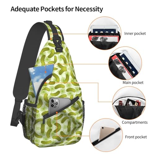 Ogniwo Sushi Dill Pickles Shoulder Bag Crossbody Backpack Chest Bag Lightweight Sling Daypackstravel Hiking Cycling For Men Women4