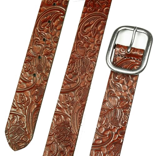 Lucky Brand Women's Embroidered Leather Belt | Stylish | Classic | Western-Inspired | American Heritage | Jean | Pant3