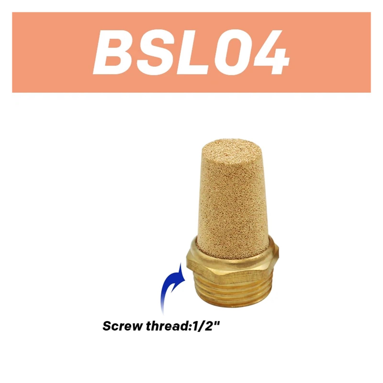 Silencieux d'échappement pneumatique Silencieux d'échappement pneumatique en laiton BSL M5, 1/8 ", 1/4", 3/8 ", 1/2", 10 pièces/lot(BSL04)
