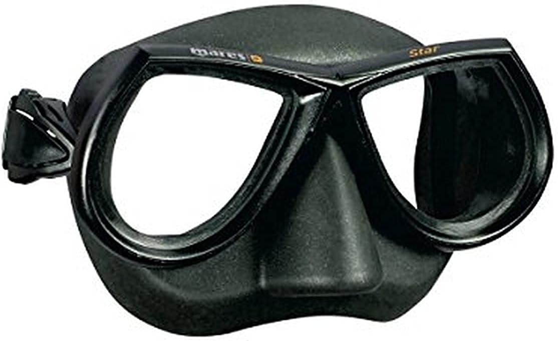 Star Spearfishing Mask - Unisex Adult Twin Lens Dive Mask for Freediving, Scuba Diving, Snorkeling w/Bi-Silicone Skirt & Strap