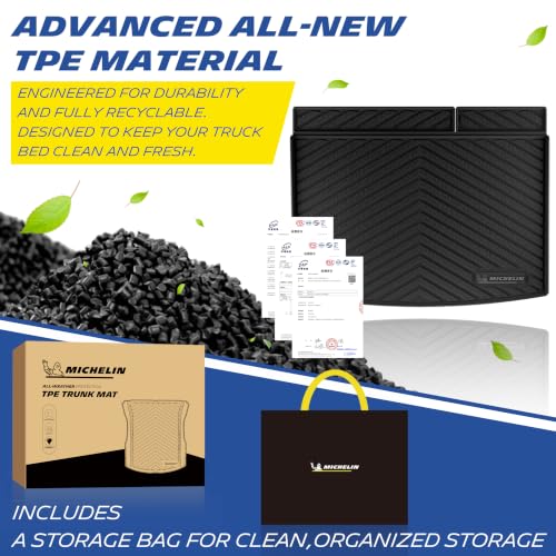 Image of Michelin Vehicle Mats for 2021-2026 Suburban /GMC Yukon XL, Trunk Liner | Fit Cadillac Escalade ESV, Not Fit 8 /9 Seats /Yukon /Escalade, All-Weather Cargo Mats, Custom Fit, Non Slip, Premier