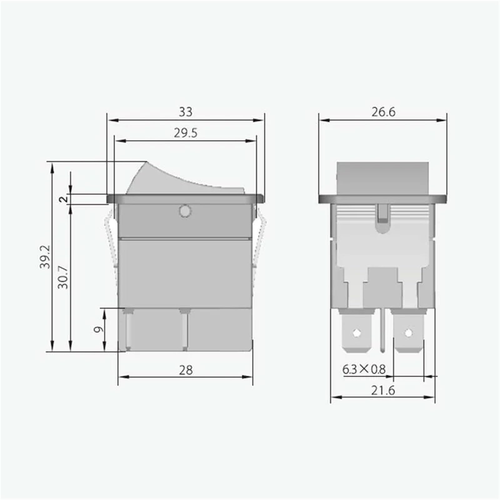 Interruptor basculante de 4 pines HY12-9-2, con pulsador de arco de encendido y apagado, for herramientas eléctricas de 125/250 V, 20 A/1,5 HP(1Piece)