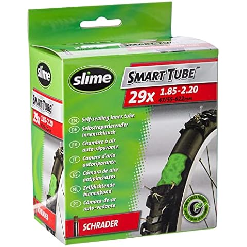 2 x Slime Bike Inner Tubes Mountain Bikes Schrader Valves - Slime Filled To Instantly Seal And Repair Punctures ,Green ,29 x 1.85-2.125 Cover