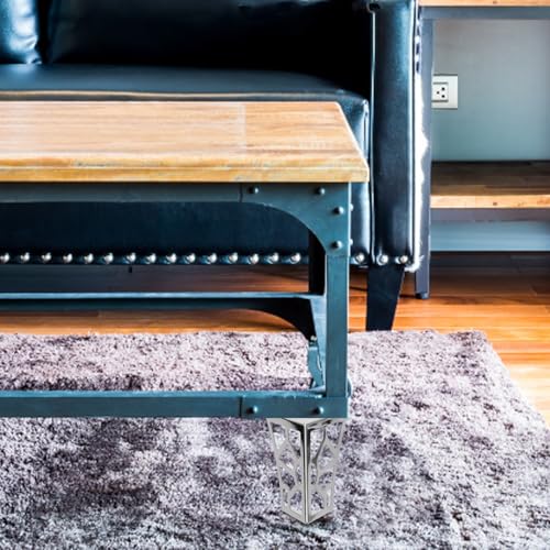Patas de muebles de metal cromado HOMSFOU de 10 cm de alto para recambio de sofás y mesas 5