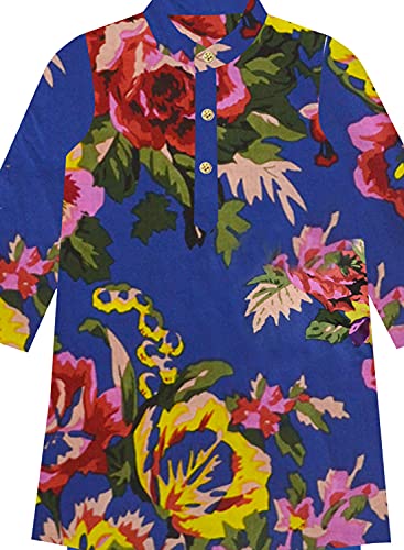 Image of A.T.U.N. (ALL THINGS UBER NICE) Boys Full Sleeve Cotton Floral Printed Kurta and Pyjama Set | Ethnic Clothing Set for Festival and Special Occasion | 2 Piece Set for Boys