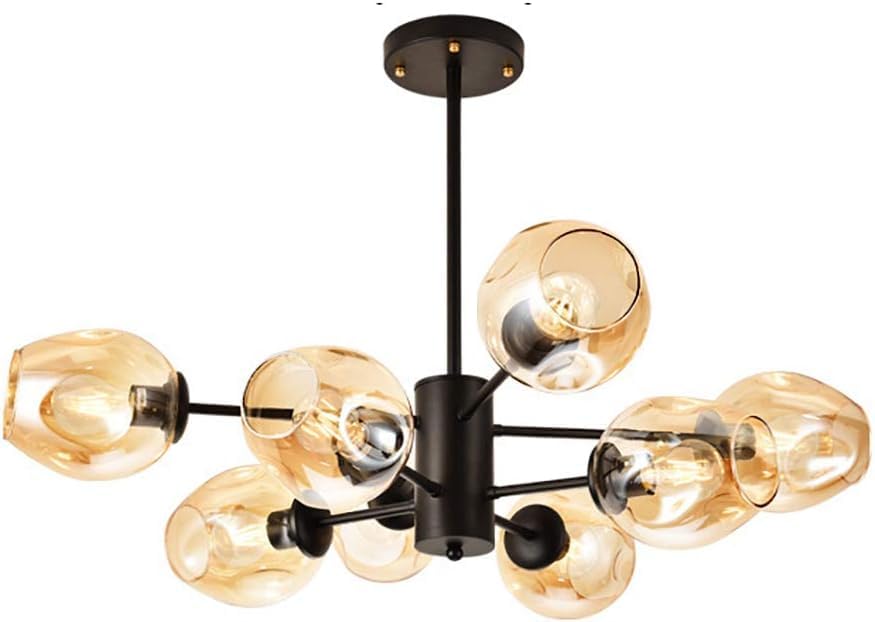 Lustre globe en verre E27 plafonnier fer forgé lumières suspendues