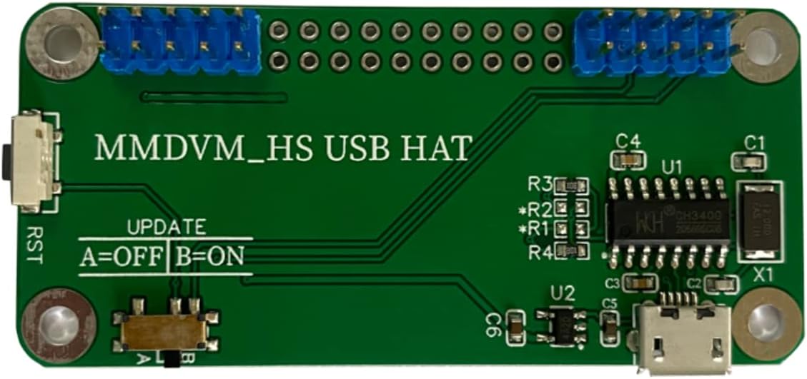 AURSINC MMDVM Hotspot USB HAT Board for Simplex & Dual Band Hotspot & Modem RPT Hat Support DMR DSTAR BlueDV | Compatible with Windows Linux Android System | BER, DMR, TX & TCXO offset | MicroUSB Port