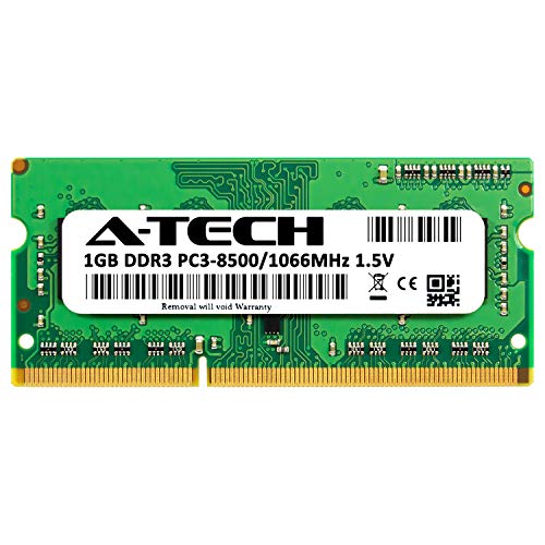 Image of A-Tech 1GB DDR3 1066MHz PC3-8500 CL7 SODIMM 1.5V 204-Pin Non-ECC SO-DIMM Laptop, Notebook RAM Memory Module