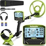 Hazlewolke Metal Detector for Adults, Higher Accuracy 10'' Waterproof Coil, Bigger LCD Display, 5 Professional Mode with Pinpoint & Memory Mode for Gold Detecting