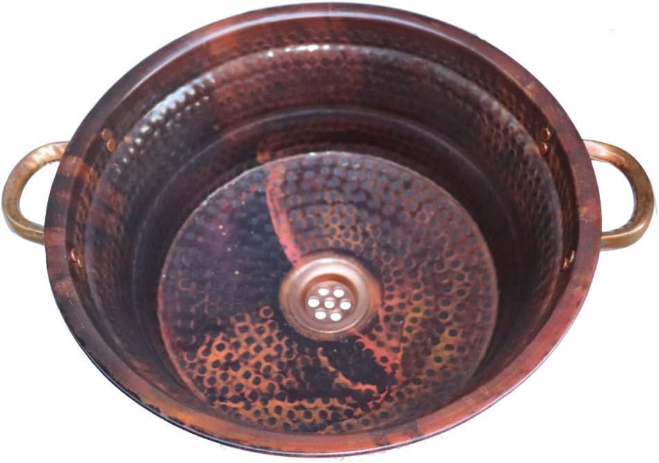 Oil Rubbed Vessel Copper Handles Sink