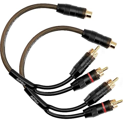 Install Link RCA Audio Cable for Subwoofer or Stereo Cable, Y Adapter 1-Female to 2-Male Splitter, 2pk Cover
